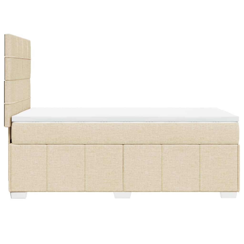 Pat box spring cu saltea, crem, 90x200 cm, textil GartenMobel Dekor