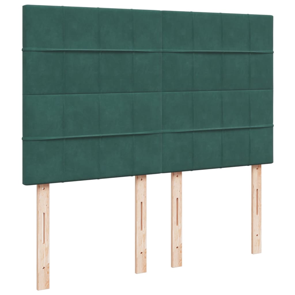 Pat box spring cu saltea, verde închis, 160x200 cm, catifea GartenMobel Dekor