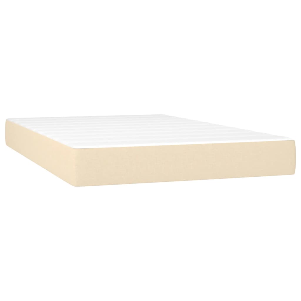 Pat box spring cu saltea, crem, 120x200 cm, textil GartenMobel Dekor