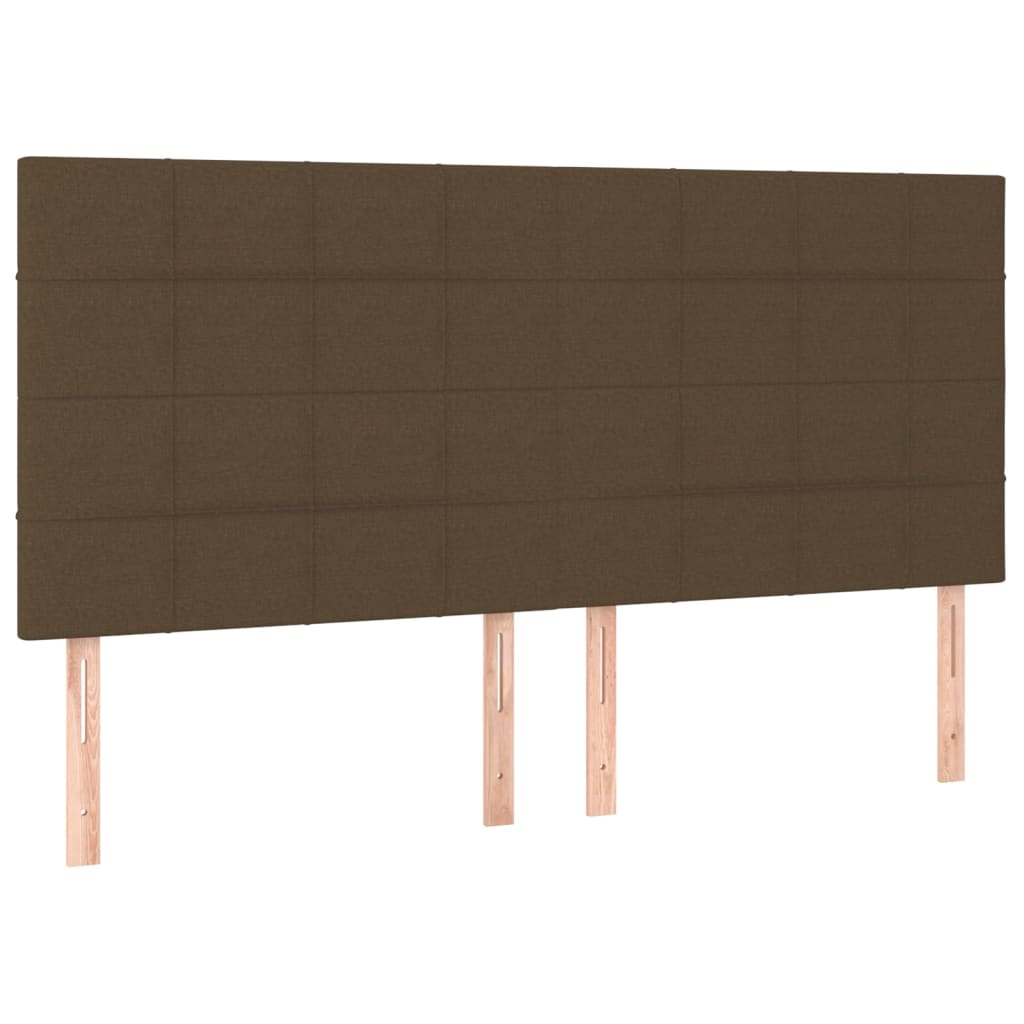 Pat box spring cu saltea, maro închis, 200x200 cm, textil GartenMobel Dekor