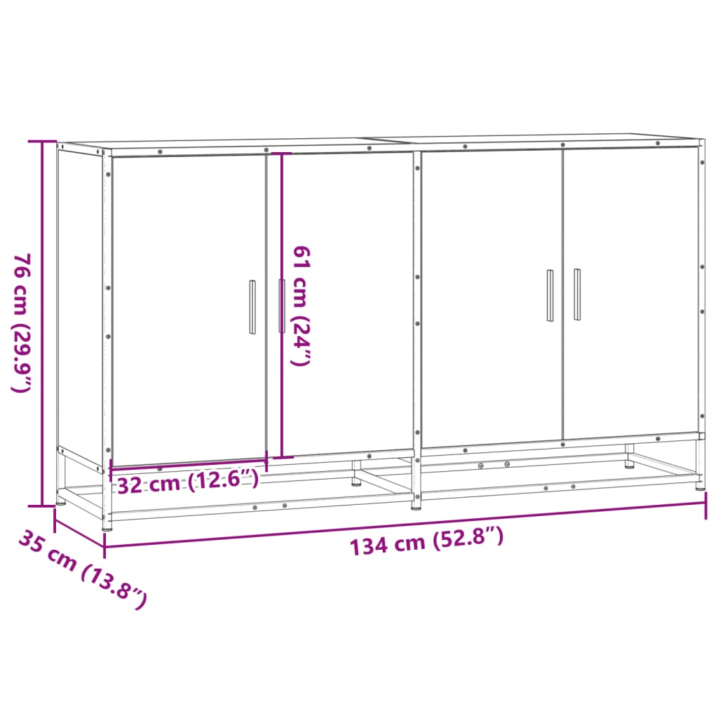 Dulap, stejar sonoma, 134x35x76 cm, lemn prelucrat GartenMobel Dekor