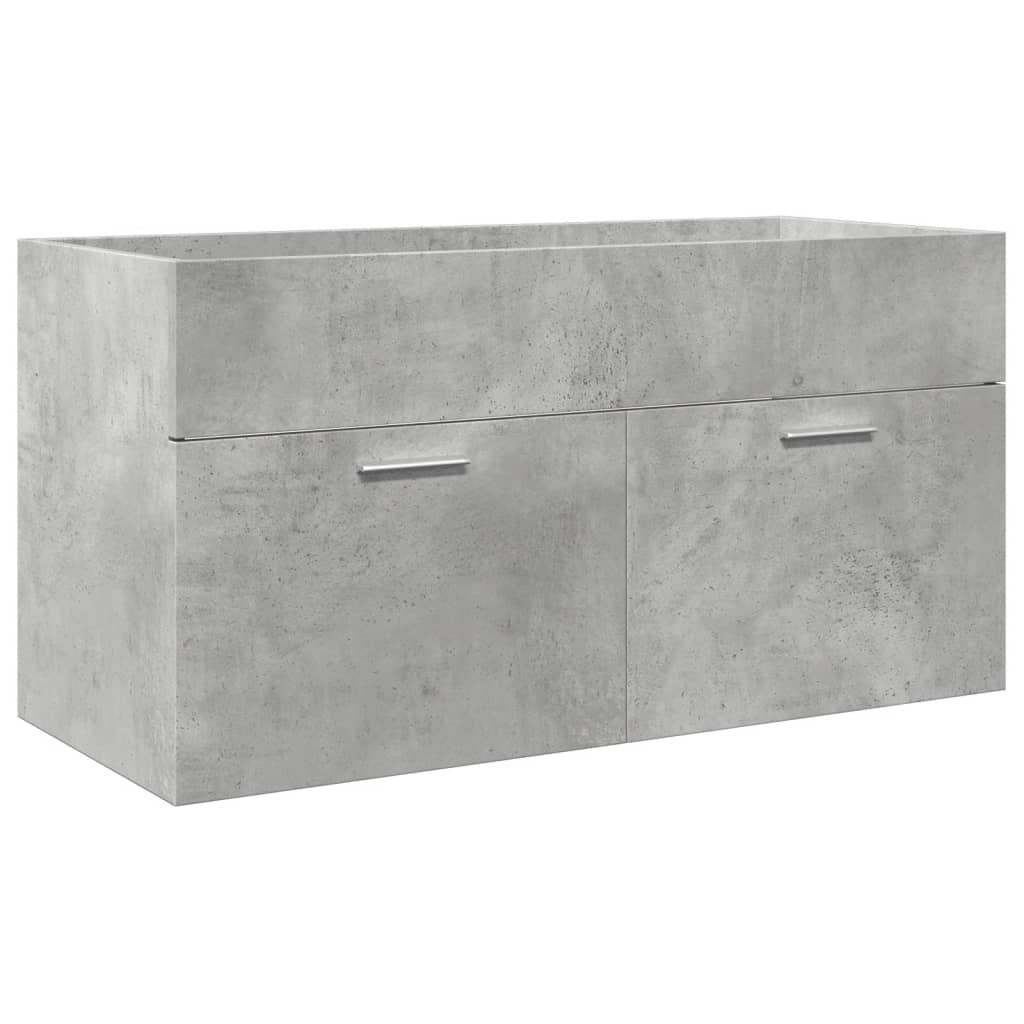 Set mobilier de baie, 4 piese, gri beton, lemn compozit GartenMobel Dekor
