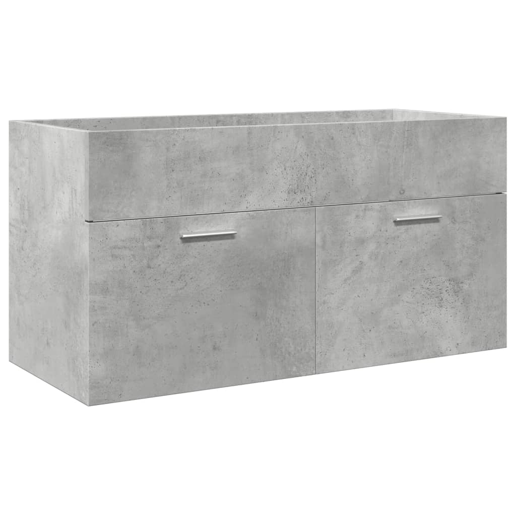 Set mobilier de baie, 4 piese, gri beton, lemn compozit GartenMobel Dekor