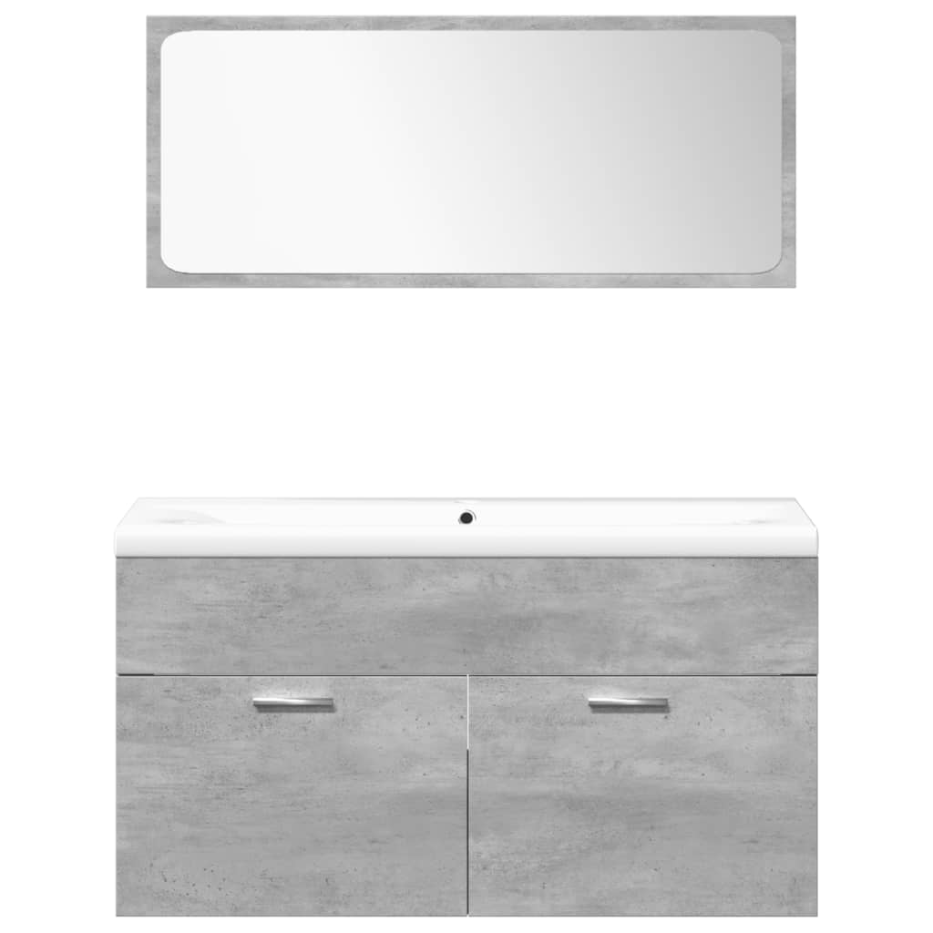Set mobilier de baie, 5 piese, gri beton, lemn prelucrat GartenMobel Dekor