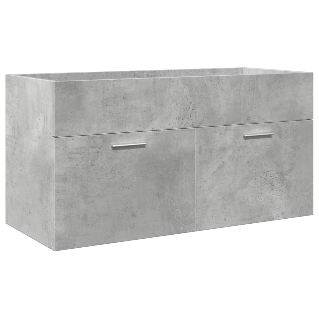 Set mobilier de baie, 5 piese, gri beton, lemn prelucrat GartenMobel Dekor