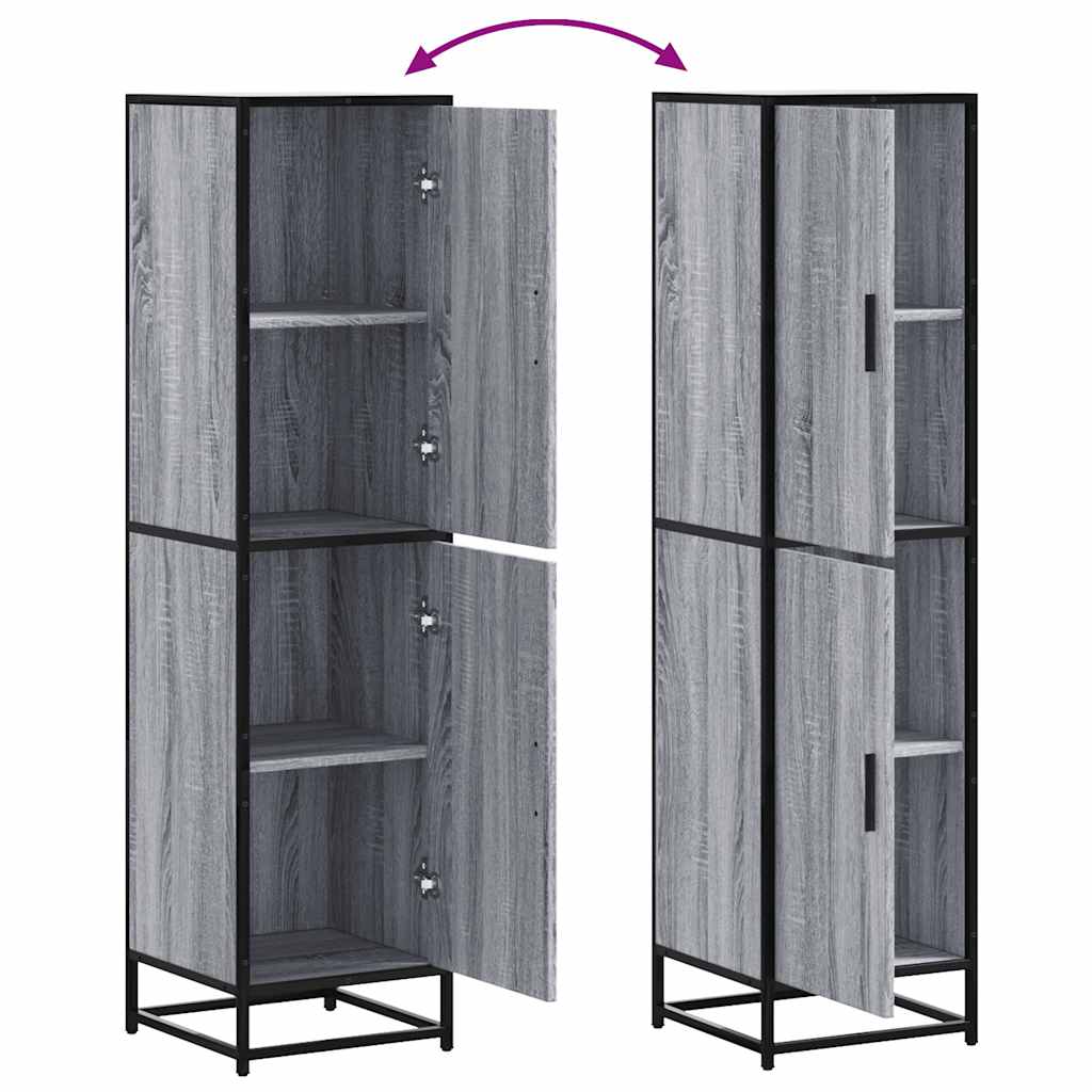 Dulap nalt gri Sonoma 35,5x35x139 cm lemn prelucrat GartenMobel Dekor