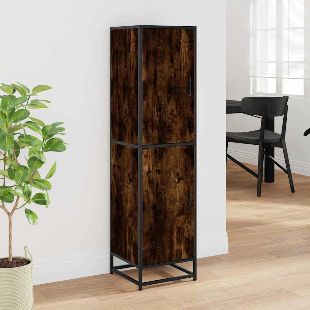 Dulapuru stejar afumat 35,5x35x139 cm lemn și metal prelucrat GartenMobel Dekor