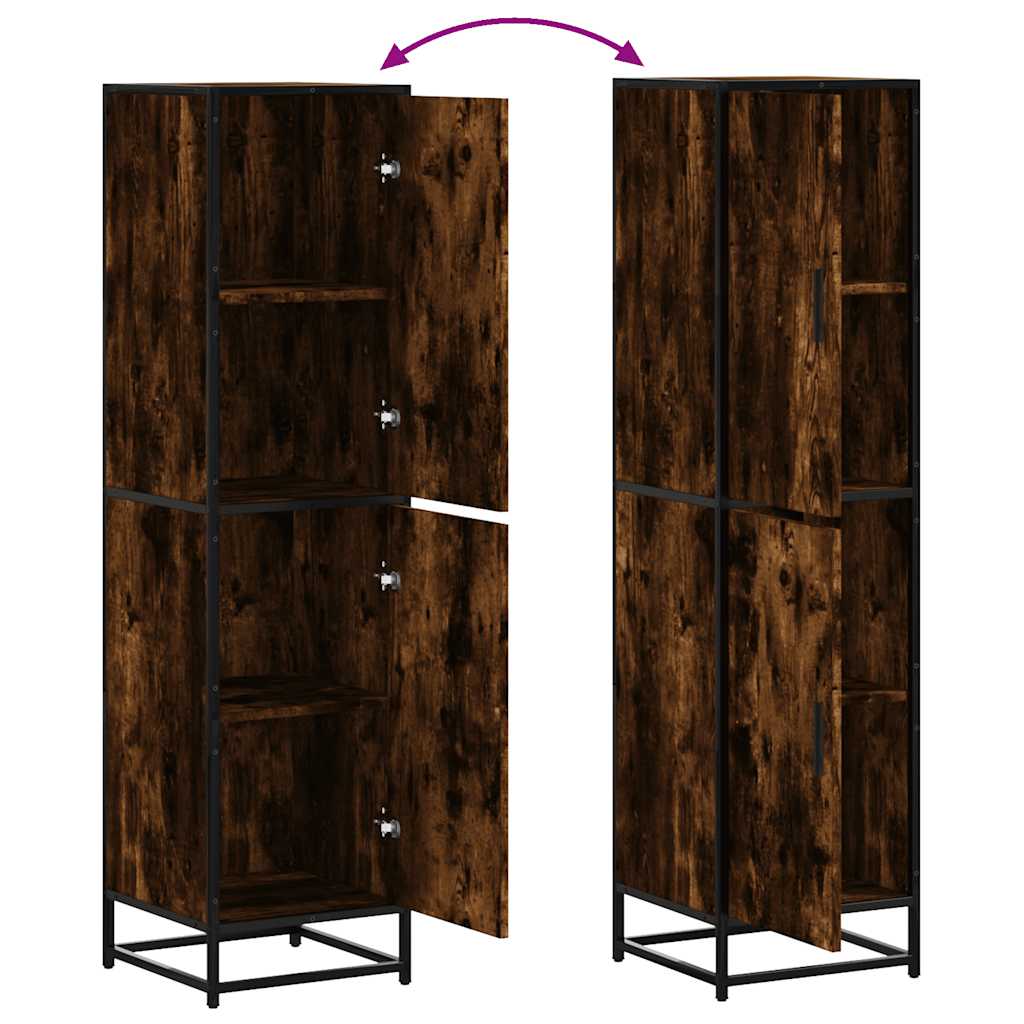 Dulapuru stejar afumat 35,5x35x139 cm lemn și metal prelucrat GartenMobel Dekor