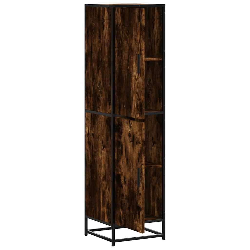 Dulapuru stejar afumat 35,5x35x139 cm lemn și metal prelucrat GartenMobel Dekor