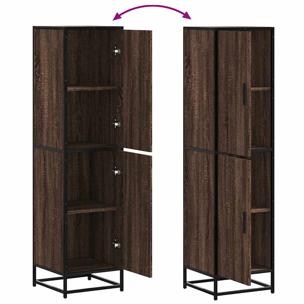 Dulapuru stejar maro 35,5x35x139 cm lemn și metal prelucrat GartenMobel Dekor
