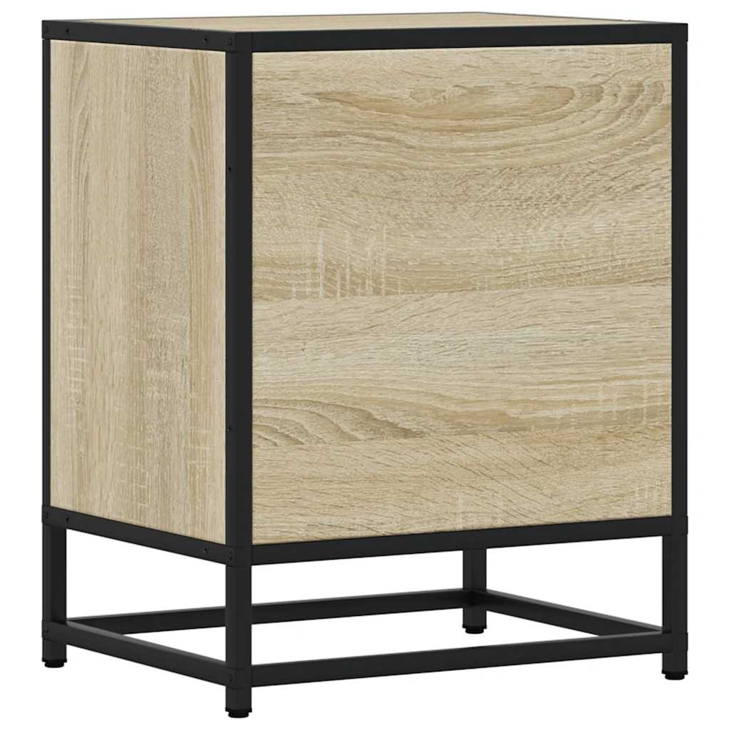 Noptiera din stejar Sonoma 40x31x50 cm lemn prelucrat si metal GartenMobel Dekor