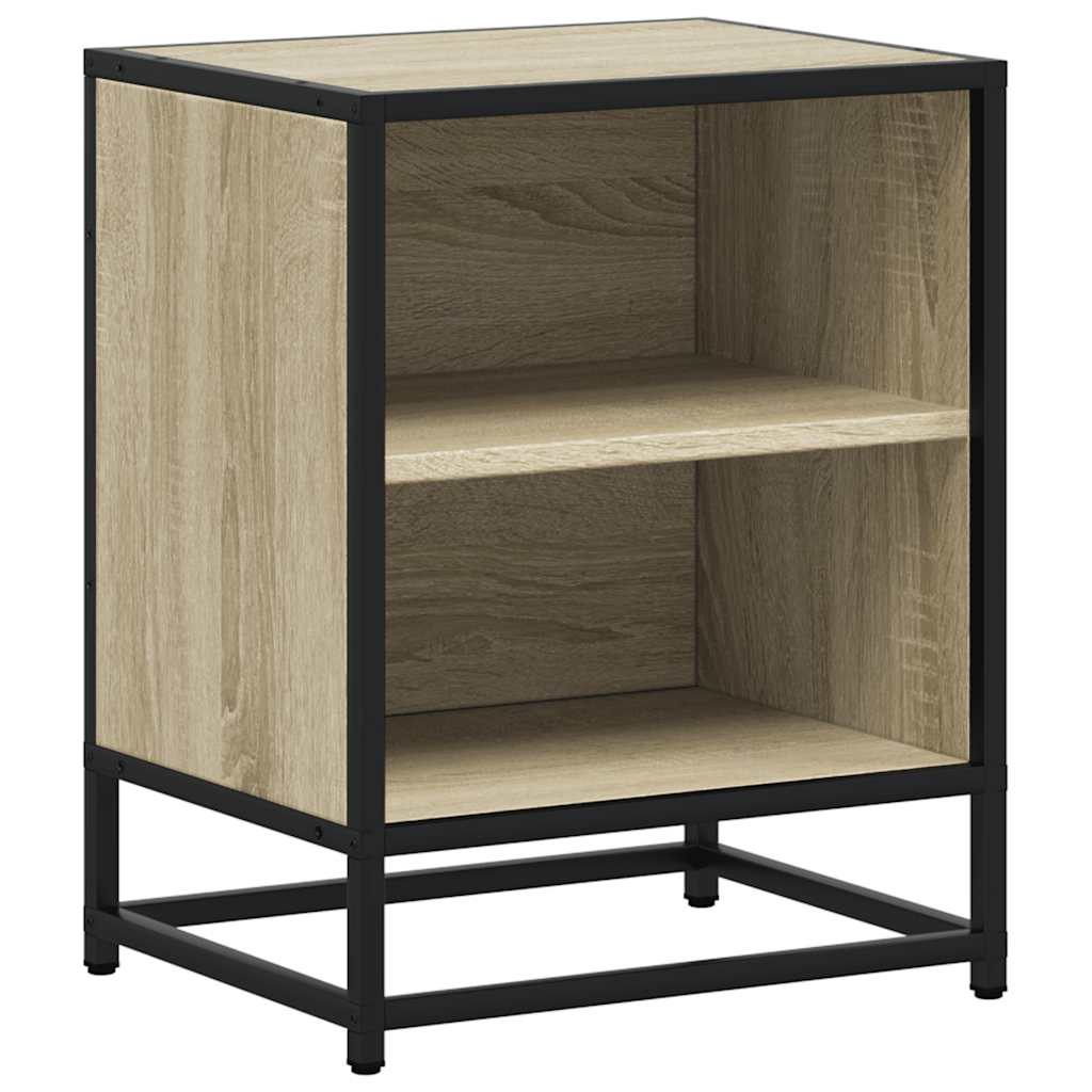Noptiera din stejar Sonoma 40x31x50 cm lemn prelucrat si metal GartenMobel Dekor