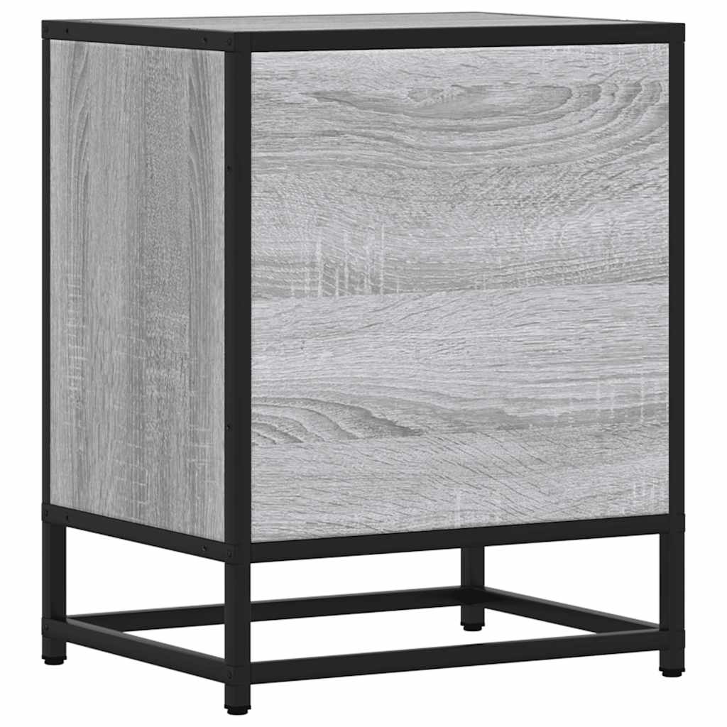 Noptiera gri Sonoma 40x31x50 cm lemn prelucrat si metal GartenMobel Dekor