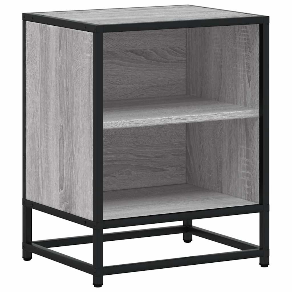 Noptiera gri Sonoma 40x31x50 cm lemn prelucrat si metal GartenMobel Dekor