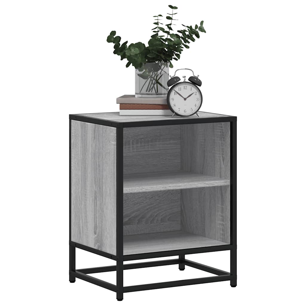 Noptiera gri Sonoma 40x31x50 cm lemn prelucrat si metal GartenMobel Dekor