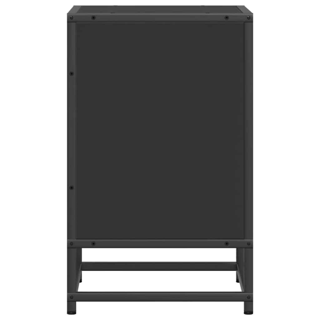 Noptiera neagra 40x31x50 cm lemn prelucrat si metal GartenMobel Dekor