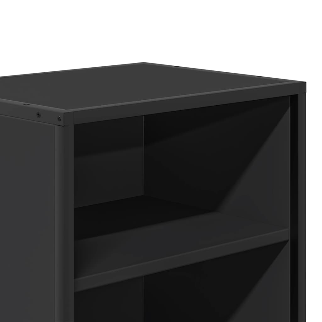 Noptiera neagra 40x31x50 cm lemn prelucrat si metal GartenMobel Dekor