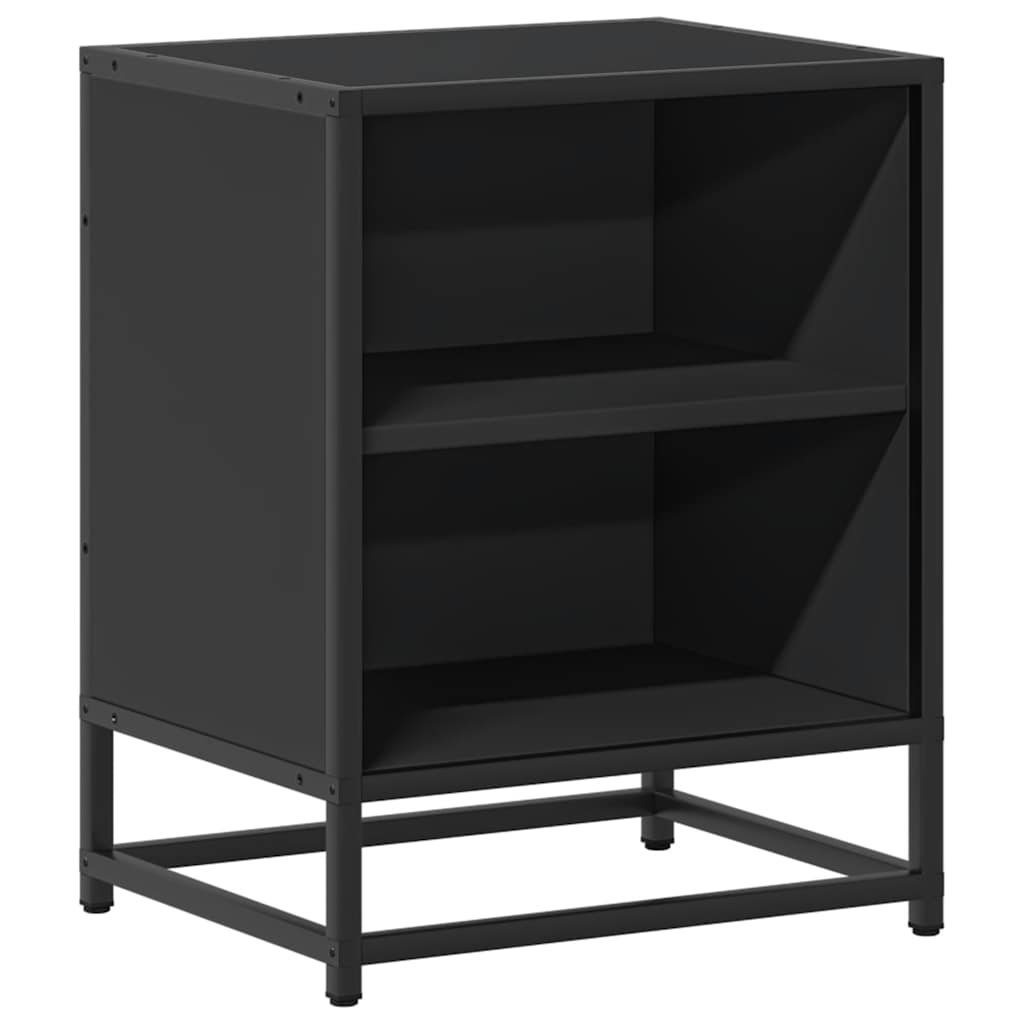 Noptiera neagra 40x31x50 cm lemn prelucrat si metal GartenMobel Dekor