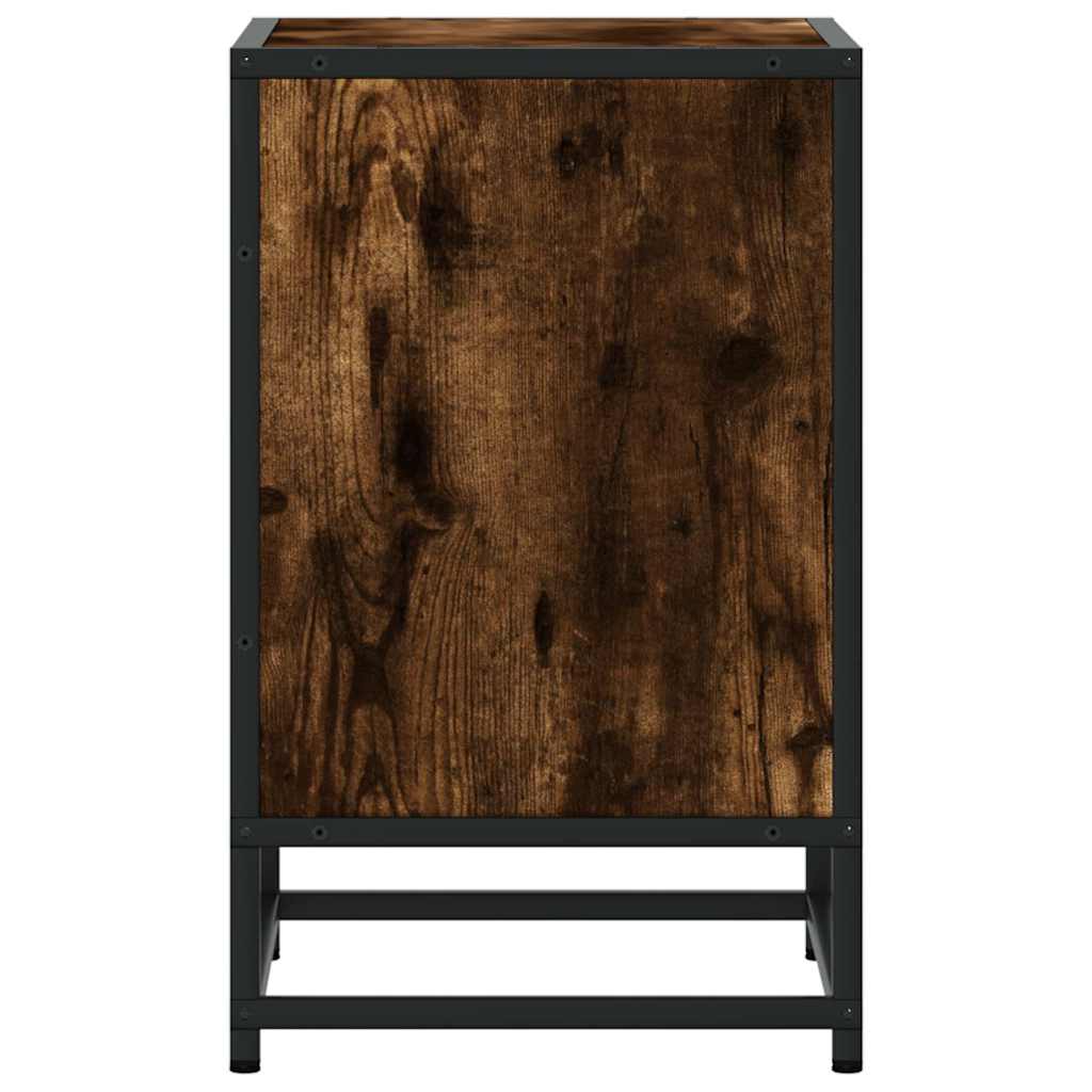 Noptiera stejar afumat 40x31x50 cm lemn prelucrat si metal GartenMobel Dekor
