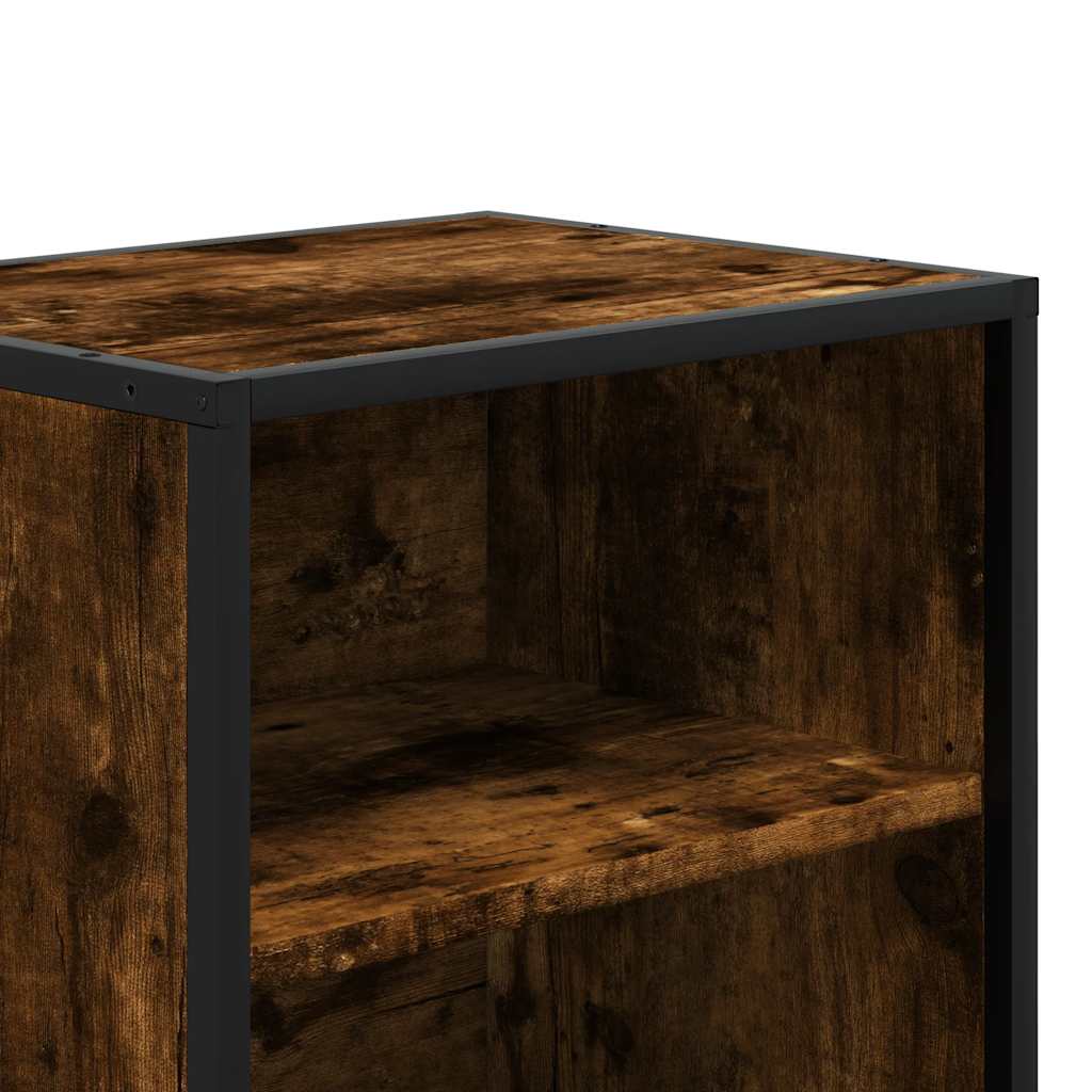 Noptiera stejar afumat 40x31x50 cm lemn prelucrat si metal GartenMobel Dekor