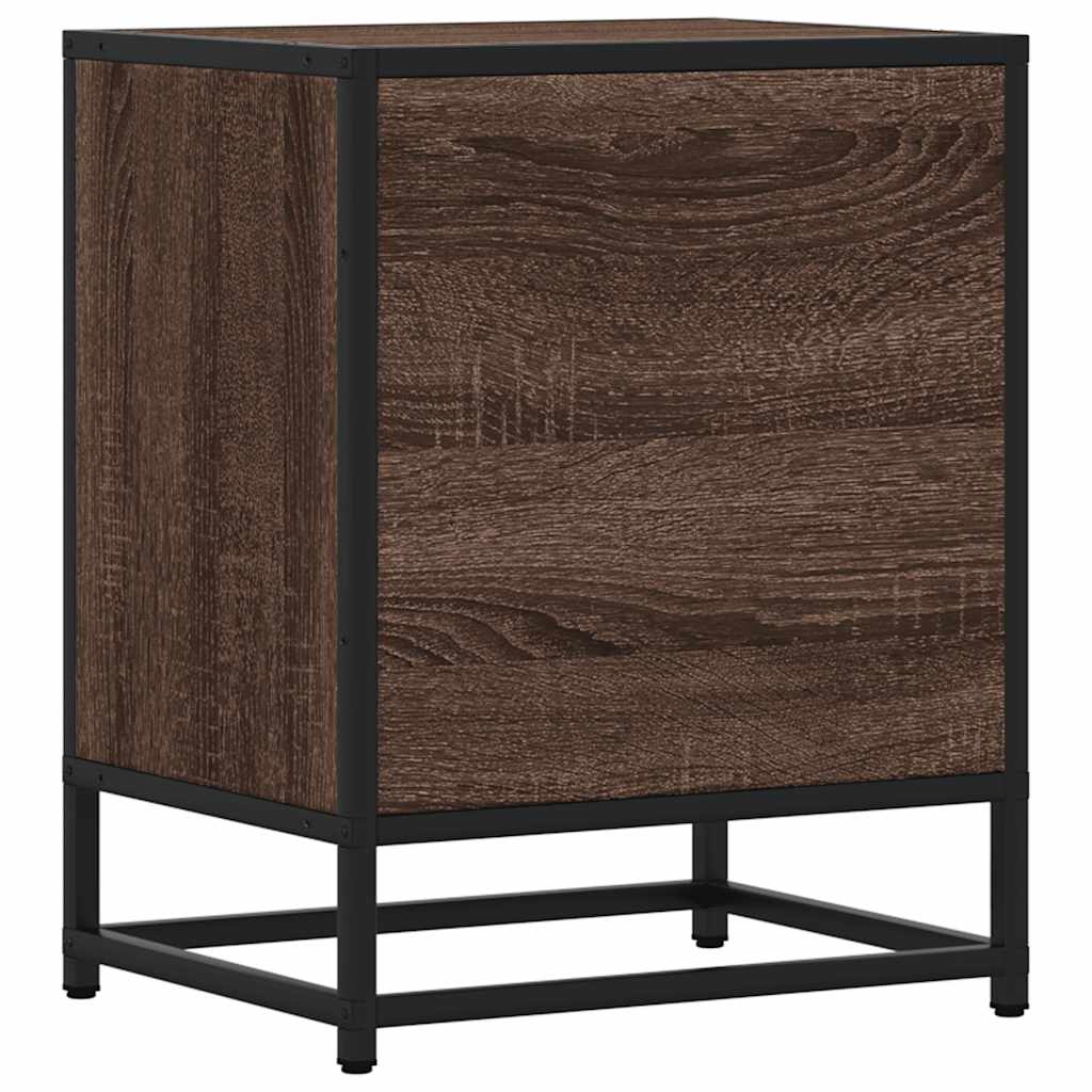 Noptiere 2 buc Stejar maro 40x31x50 cm Lemn prelucrat și metal GartenMobel Dekor