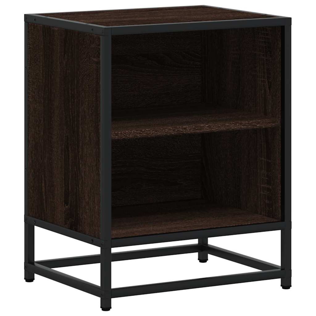 Noptiere 2 buc Stejar maro 40x31x50 cm Lemn prelucrat și metal GartenMobel Dekor