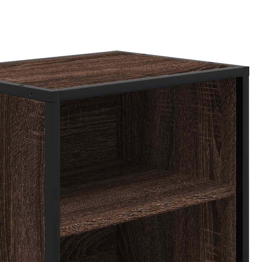 Noptiere 2 buc Stejar maro 40x31x50 cm Lemn prelucrat și metal GartenMobel Dekor