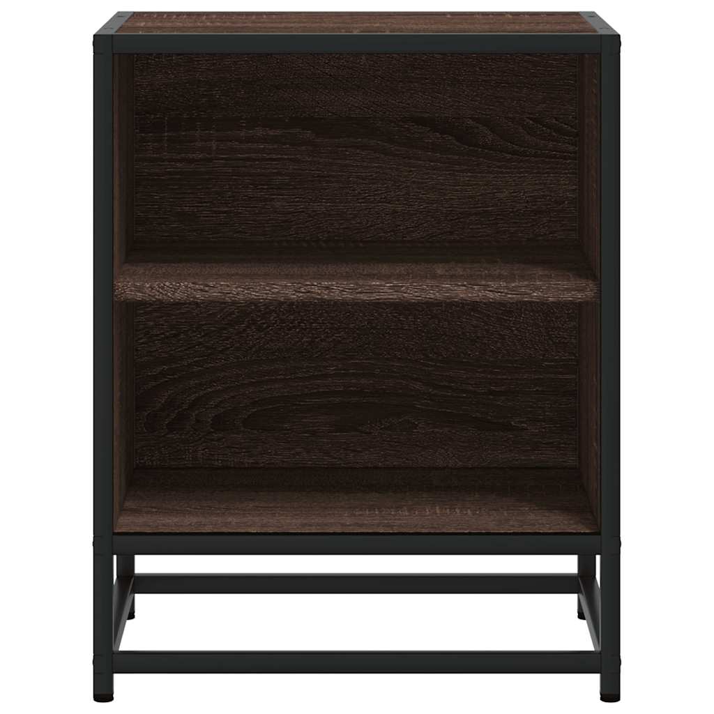 Noptiere 2 buc Stejar maro 40x31x50 cm Lemn prelucrat și metal GartenMobel Dekor