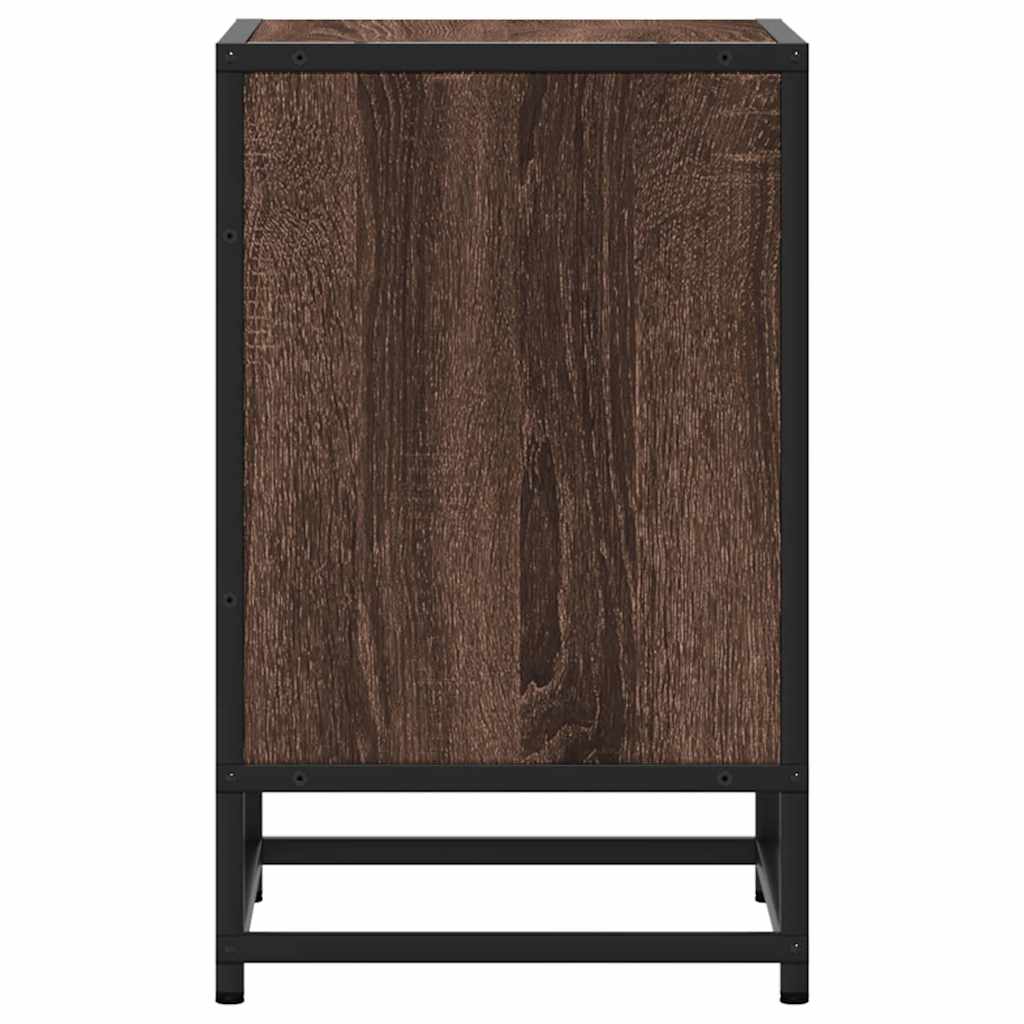 Noptiere 2 buc Stejar maro 40x31x50 cm Lemn prelucrat și metal GartenMobel Dekor