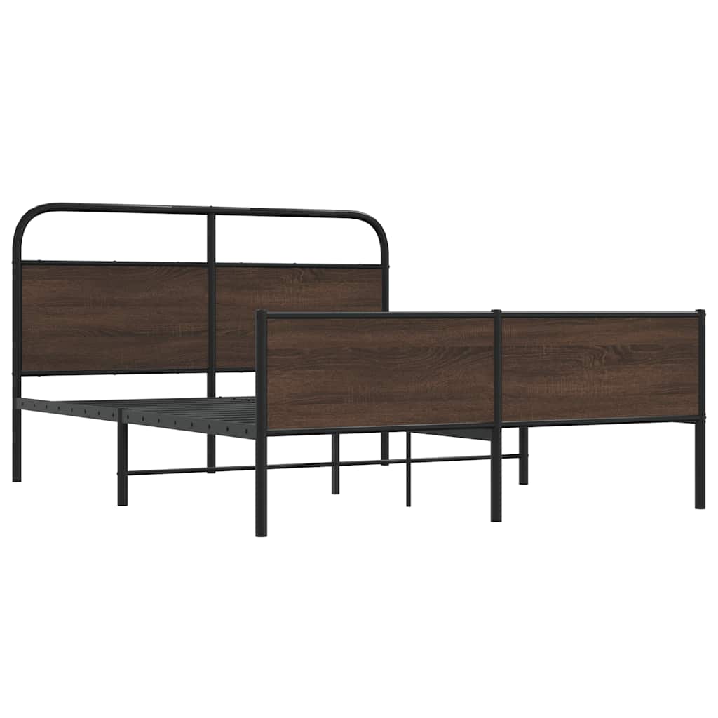 Cadru de pat metalic fără saltea, stejar maro, 160x200 cm GartenMobel Dekor