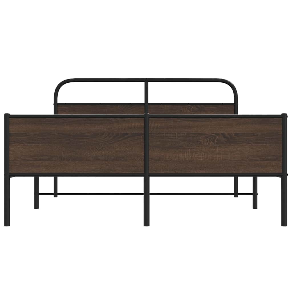 Cadru de pat metalic fără saltea, stejar maro, 160x200 cm GartenMobel Dekor