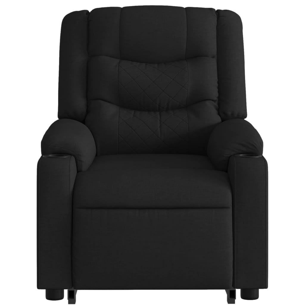 Fotoliu electric de masaj rabatabil cu ridicare, negru, textil GartenMobel Dekor