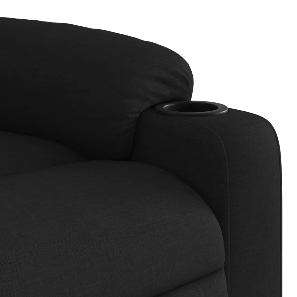 Fotoliu rabatabil de masaj, cu ridicare, negru, material textil GartenMobel Dekor