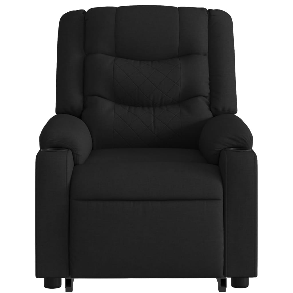Fotoliu rabatabil de masaj, cu ridicare, negru, material textil GartenMobel Dekor