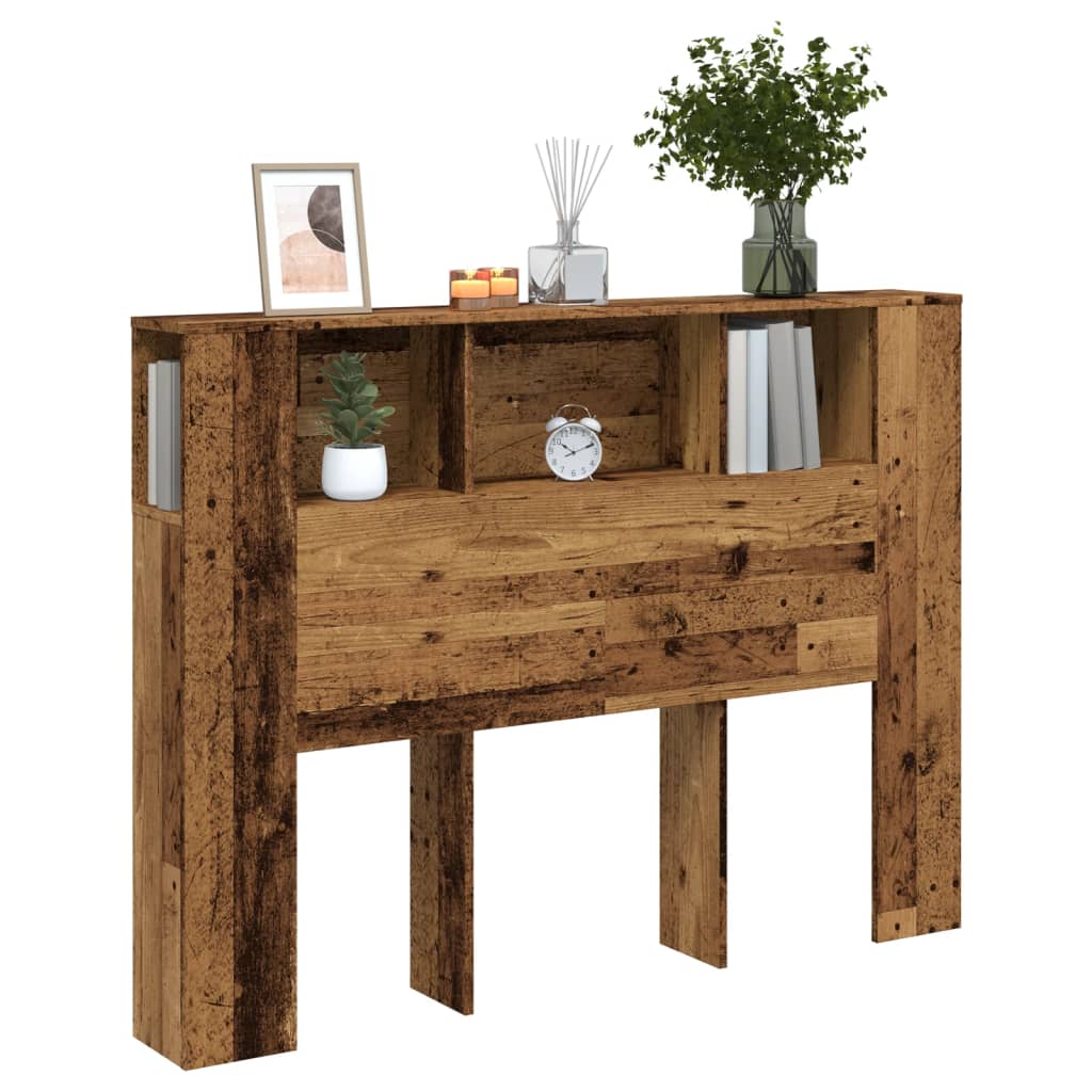 Tăblie pat cu dulap lemn vechi 140x18,5x102,5 cm lemn prelucrat GartenMobel Dekor