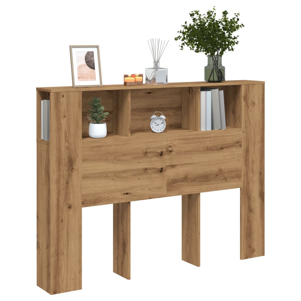 Tăblie pat dulap stejar artizanal 140x18,5x102,5 cm lemn GartenMobel Dekor