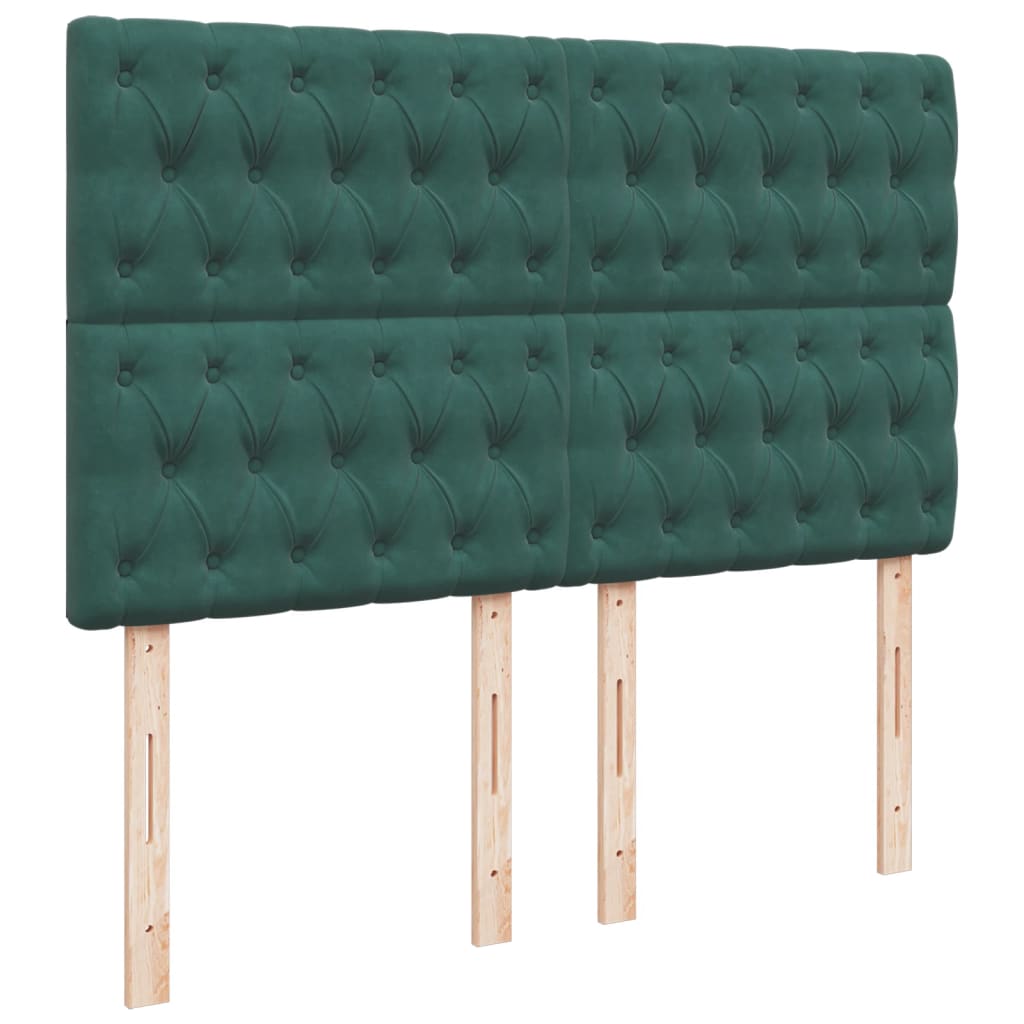 Pat box spring cu saltea, verde închis, 140x200 cm, catifea GartenMobel Dekor