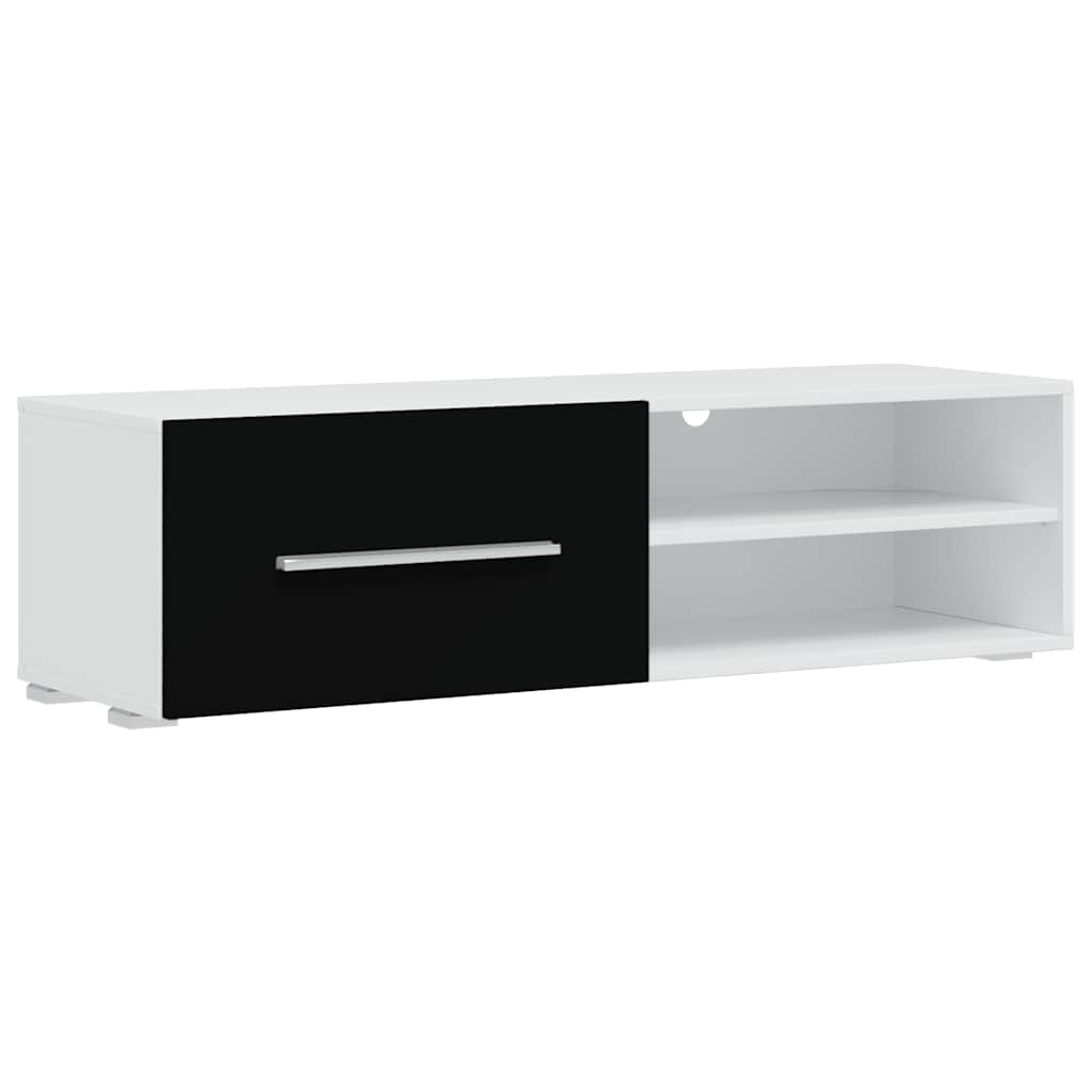 Unități TV de 5 piese cu iluminare LED lemn prelucrat negru mat GartenMobel Dekor