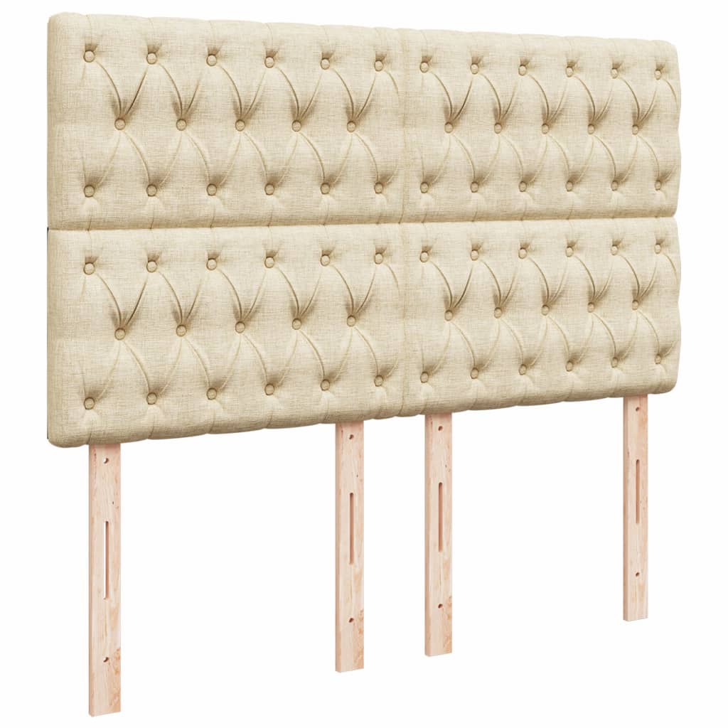 Pat box spring cu saltea, crem, 160x200 cm, material textil GartenMobel Dekor