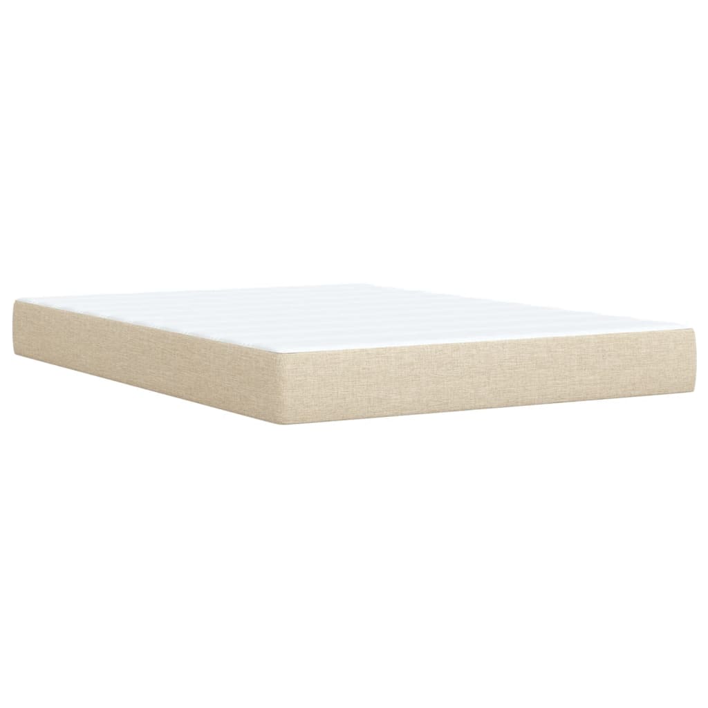 Pat box spring cu saltea, crem, 160x200 cm, material textil GartenMobel Dekor