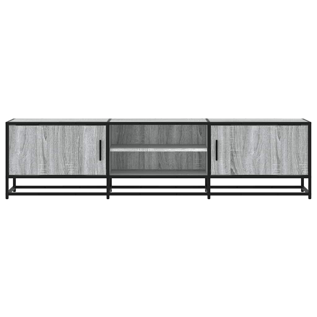 Dulap TV gri sonoma, 160x35x41 cm lemn prelucrat și metal GartenMobel Dekor
