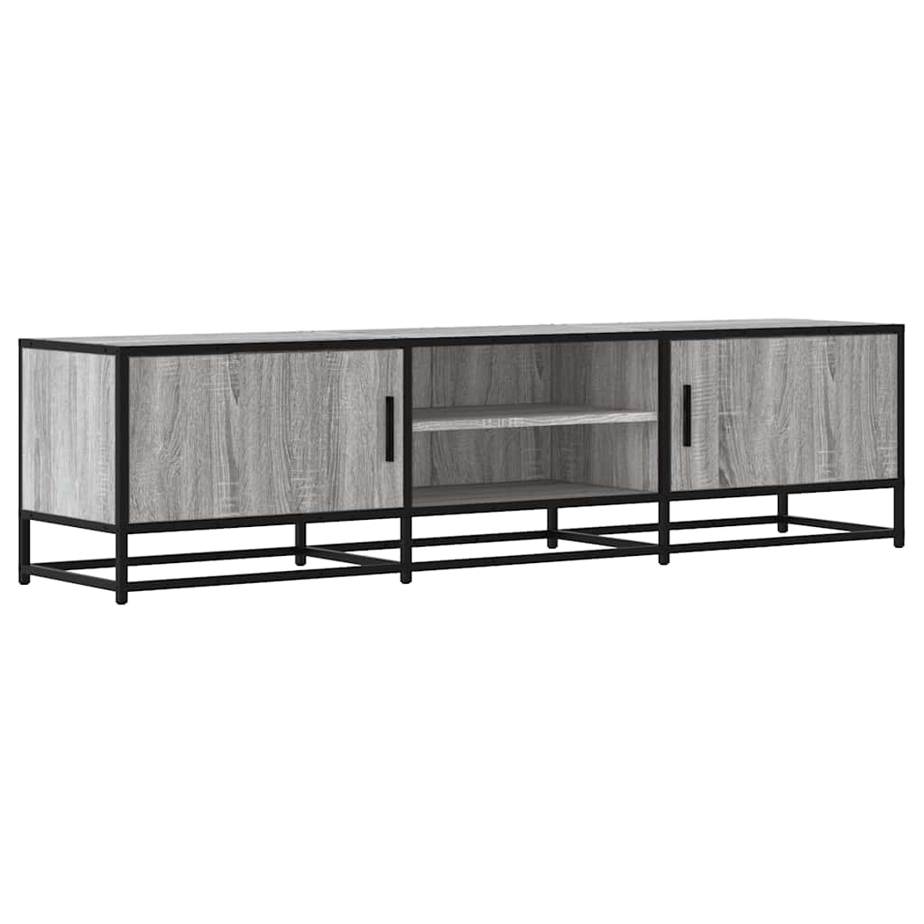 Dulap TV gri sonoma, 160x35x41 cm lemn prelucrat și metal GartenMobel Dekor