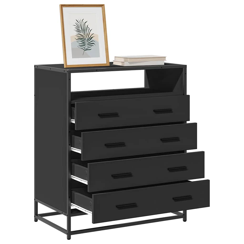 Dulap cu sertare, negru, 70x41x70 cm, lemn compozit GartenMobel Dekor