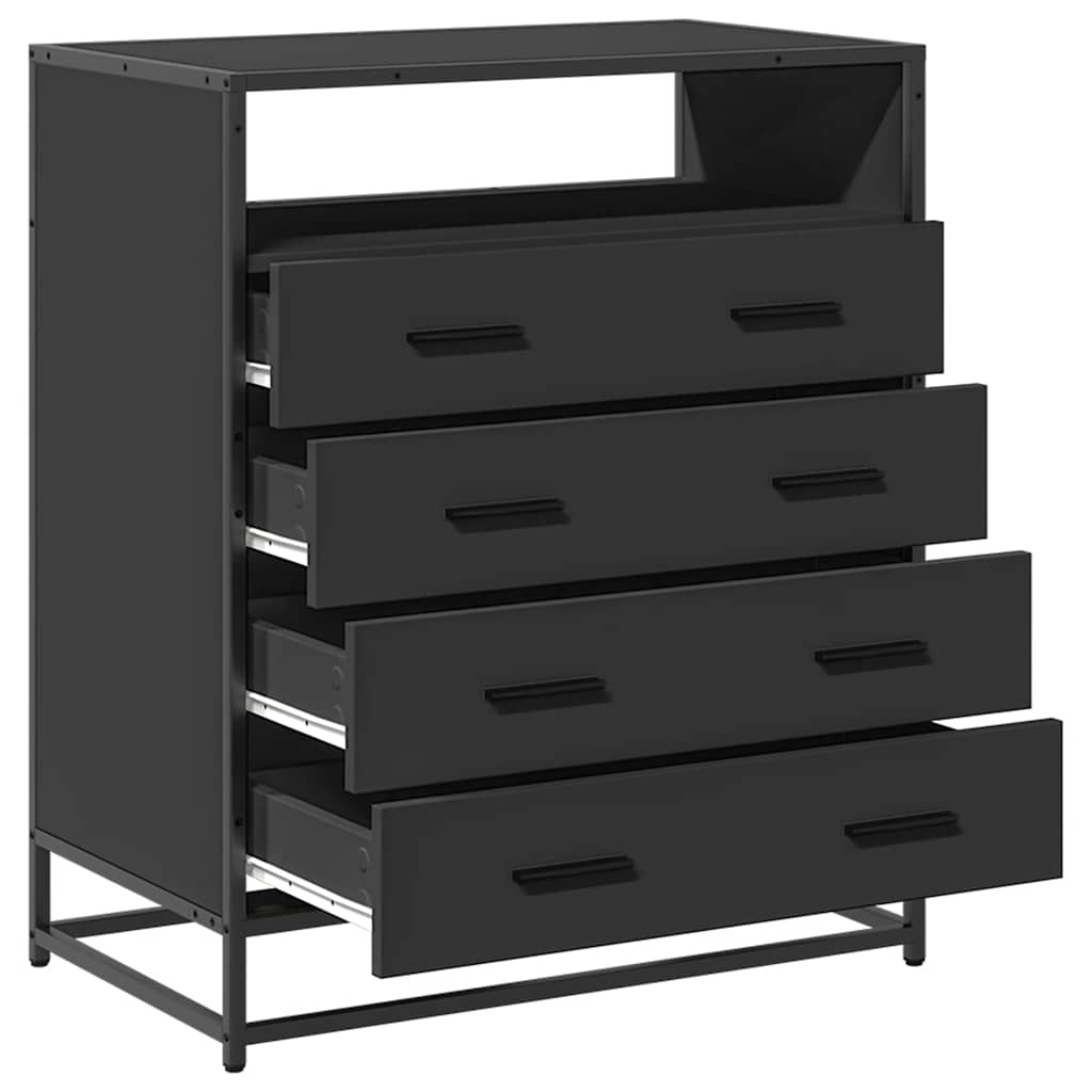 Dulap cu sertare, negru, 70x41x70 cm, lemn compozit GartenMobel Dekor