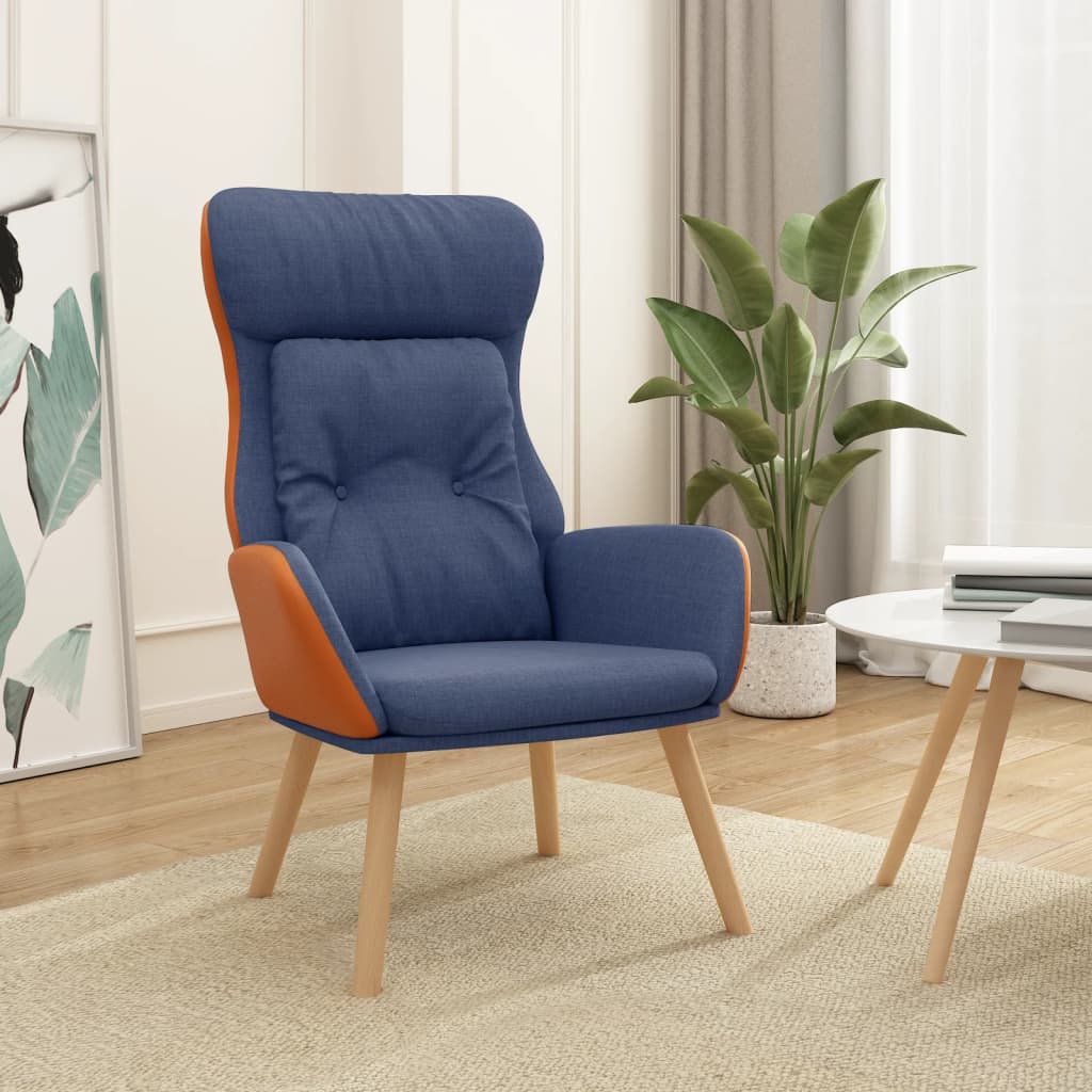 Scaun de relaxare, albastru, textil și PVC GartenMobel Dekor