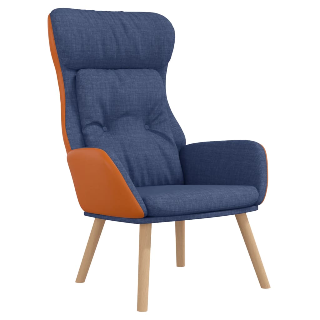 Scaun de relaxare, albastru, textil și PVC GartenMobel Dekor
