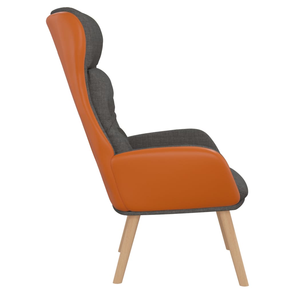 Scaun de relaxare, gri închis, catifea și PVC GartenMobel Dekor