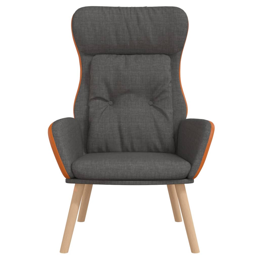 Scaun de relaxare, gri închis, catifea și PVC GartenMobel Dekor