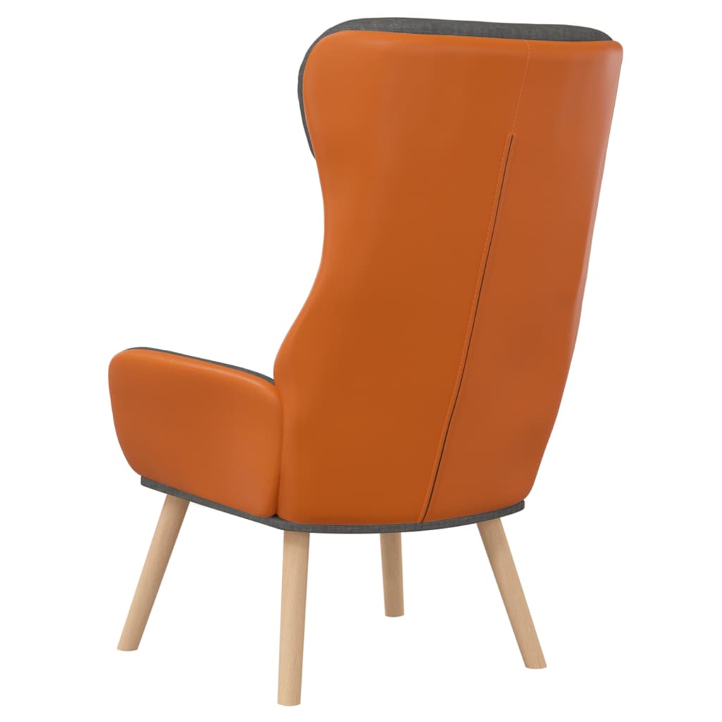 Scaun de relaxare, gri închis, catifea și PVC GartenMobel Dekor