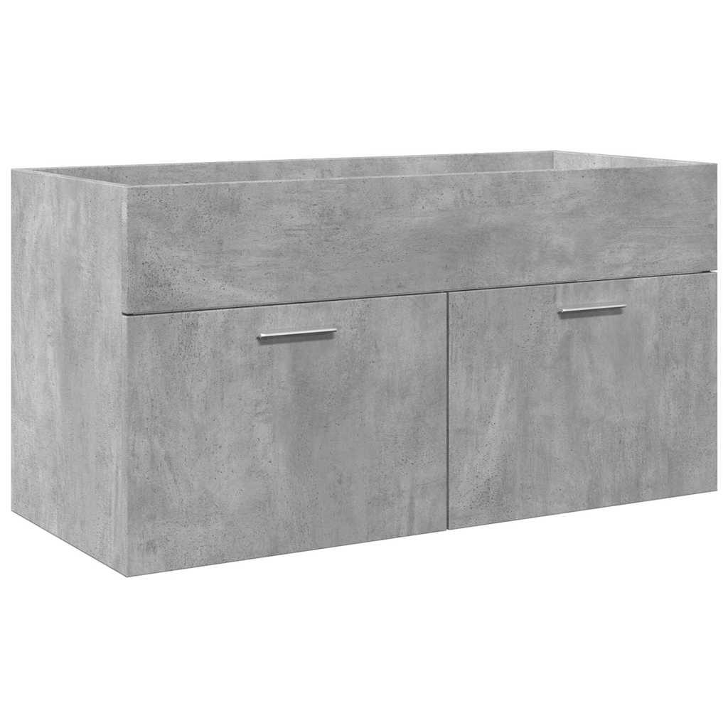 Set mobilier de baie, 3 piese, gri beton, lemn compozit GartenMobel Dekor